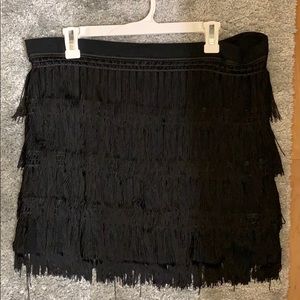 Black fringe adorable skirt